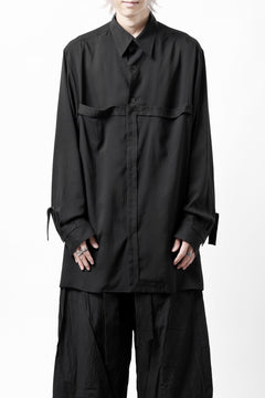 画像をギャラリービューアに読み込む, Y's TAPE FLAP POCKET SHIRT / CELLULOSE LOAN (BLACK)