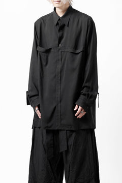 画像をギャラリービューアに読み込む, Y's TAPE FLAP POCKET SHIRT / CELLULOSE LOAN (BLACK)