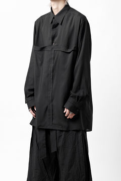 画像をギャラリービューアに読み込む, Y's TAPE FLAP POCKET SHIRT / CELLULOSE LOAN (BLACK)