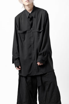 画像をギャラリービューアに読み込む, Y's TAPE FLAP POCKET SHIRT / CELLULOSE LOAN (BLACK)