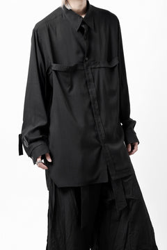 画像をギャラリービューアに読み込む, Y's TAPE FLAP POCKET SHIRT / CELLULOSE LOAN (BLACK)