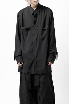 画像をギャラリービューアに読み込む, Y's TAPE FLAP POCKET SHIRT / CELLULOSE LOAN (BLACK)