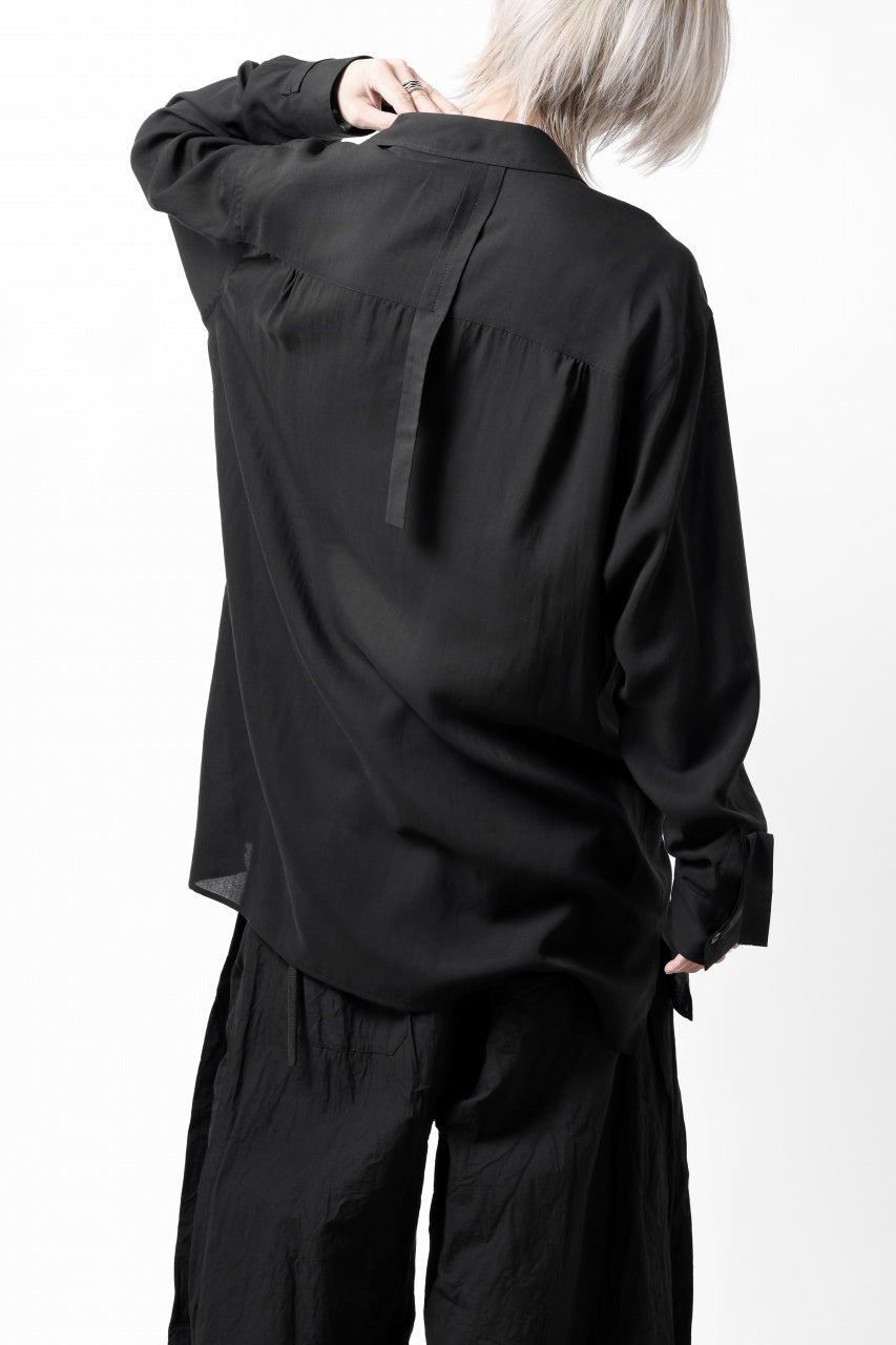 画像をギャラリービューアに読み込む, Y's TAPE FLAP POCKET SHIRT / CELLULOSE LOAN (BLACK)