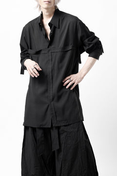 画像をギャラリービューアに読み込む, Y's TAPE FLAP POCKET SHIRT / CELLULOSE LOAN (BLACK)