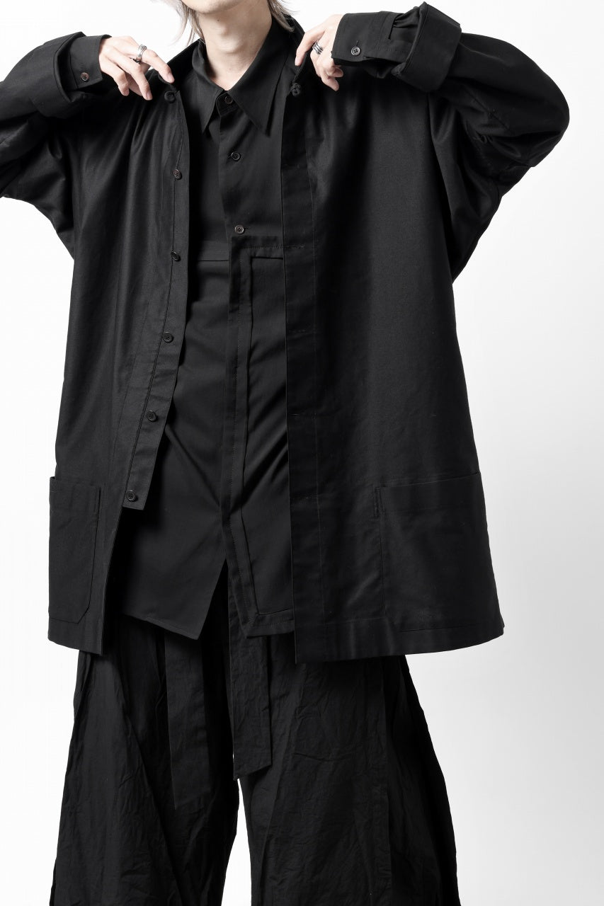 画像をギャラリービューアに読み込む, Y's TAPE FLAP POCKET SHIRT / CELLULOSE LOAN (BLACK)