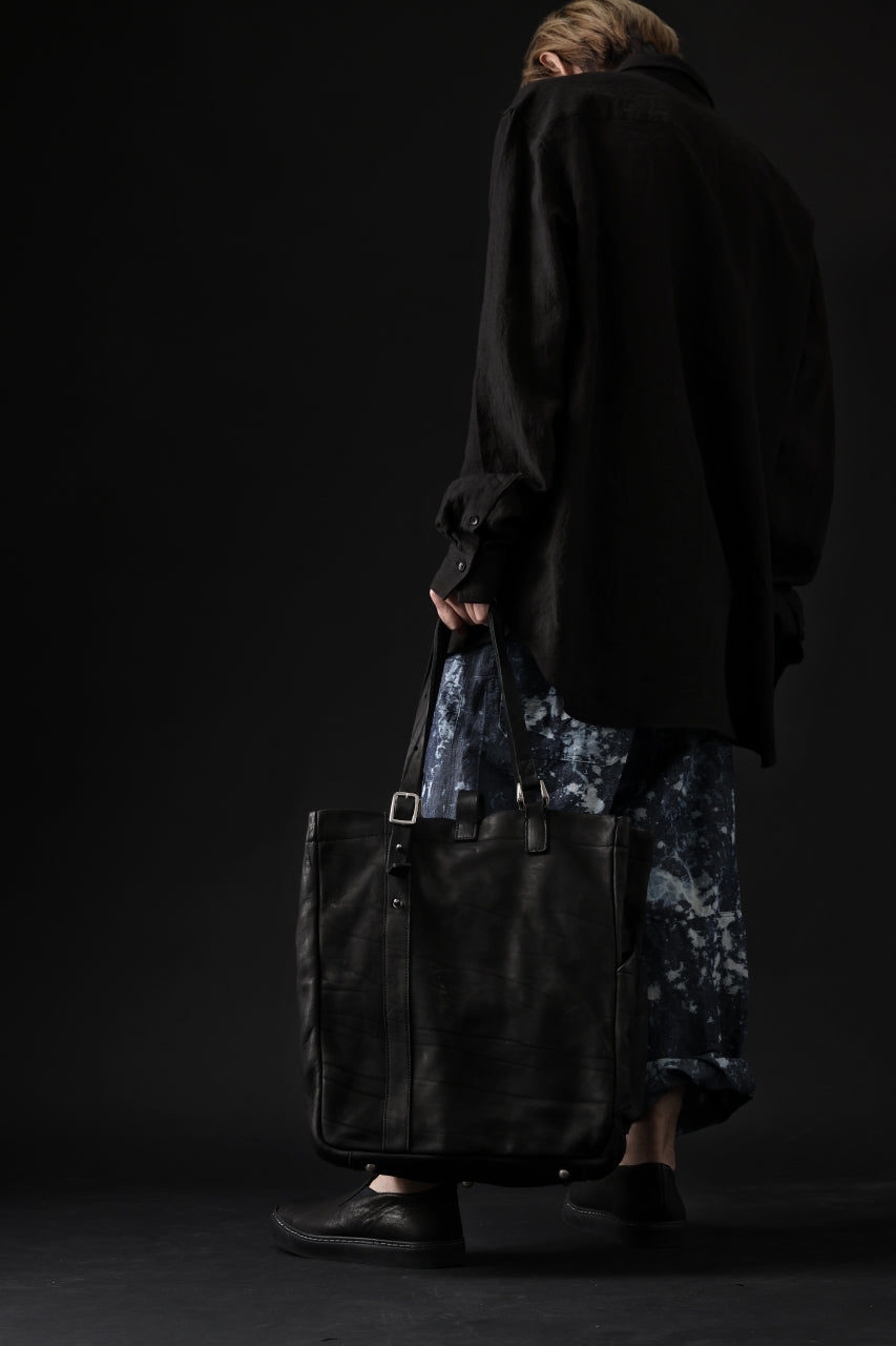 Load image into Gallery viewer, ISAMU KATAYAMA BACKLASH TOTE BAG / DOUBLE SHOULDER OBJECT DYED (BLACK) ※