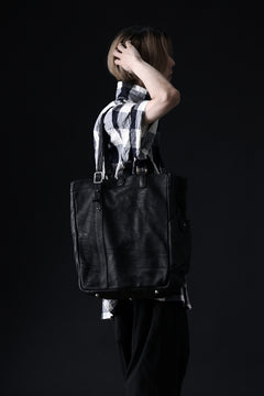 Load image into Gallery viewer, ISAMU KATAYAMA BACKLASH TOTE BAG / DOUBLE SHOULDER OBJECT DYED (BLACK) ※