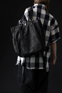 Load image into Gallery viewer, ISAMU KATAYAMA BACKLASH TOTE BAG / DOUBLE SHOULDER OBJECT DYED (BLACK) ※
