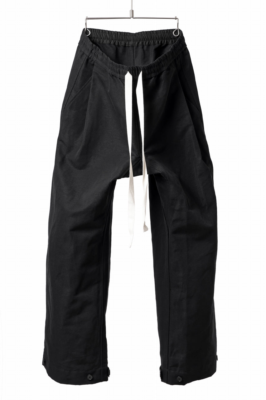 画像をギャラリービューアに読み込む, KLASICA GARNER WIDE STRING PANTS / TRI UNION HIGH DENSITY GABARDINE (BLACK)