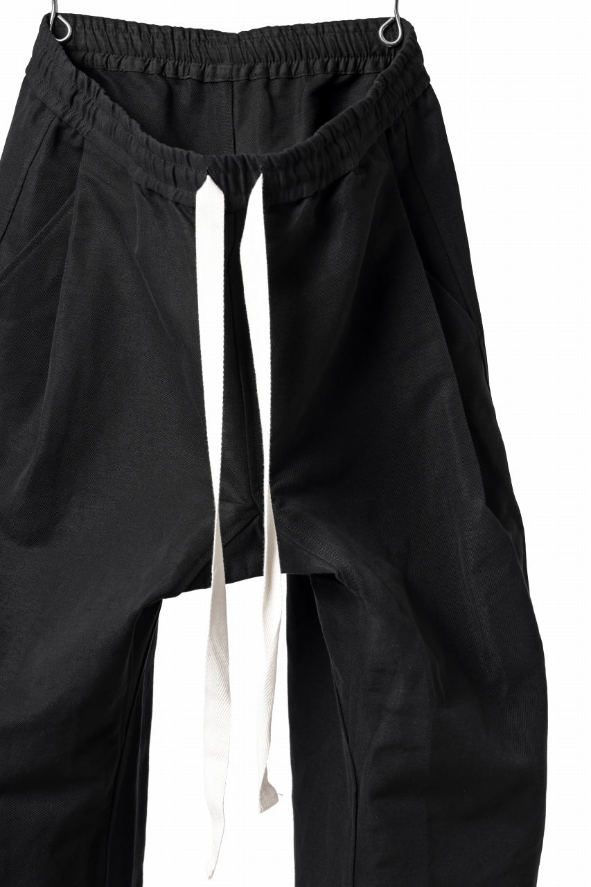 画像をギャラリービューアに読み込む, KLASICA GARNER WIDE STRING PANTS / TRI UNION HIGH DENSITY GABARDINE (BLACK)