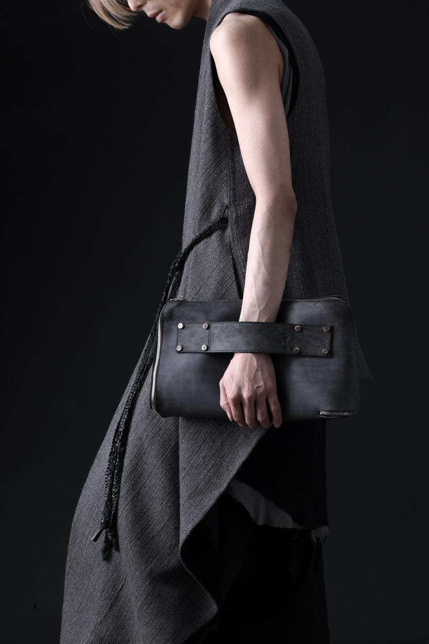 画像をギャラリービューアに読み込む, ierib onepiece clutch-bag / Shell Cordovan (MARBLE GREY #A)