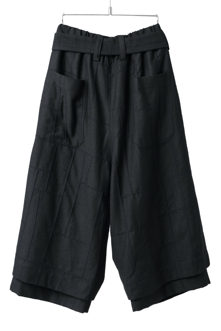 Load image into Gallery viewer, KLASICA VENT LAYERED FOLKLORE TROUSERS / BLACK BACK VENETIAN (BLACK STITCH)
