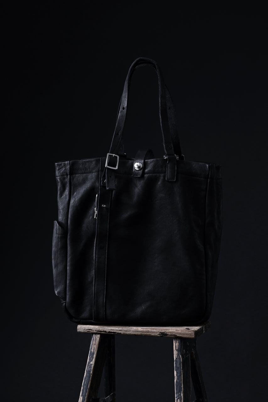 Load image into Gallery viewer, ISAMU KATAYAMA BACKLASH TOTE BAG / DOUBLE SHOULDER OBJECT DYED (BLACK) ※