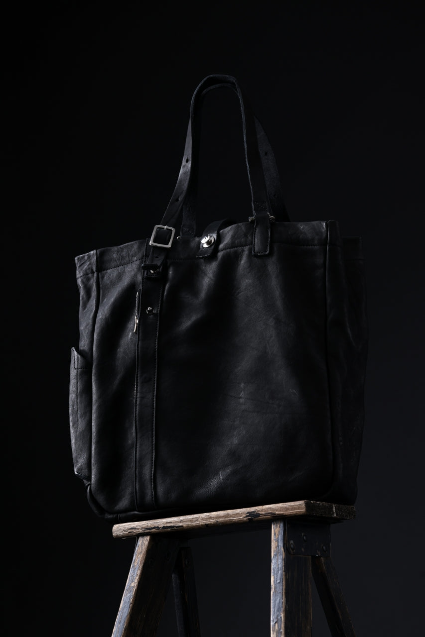 Load image into Gallery viewer, ISAMU KATAYAMA BACKLASH TOTE BAG / DOUBLE SHOULDER OBJECT DYED (BLACK) ※