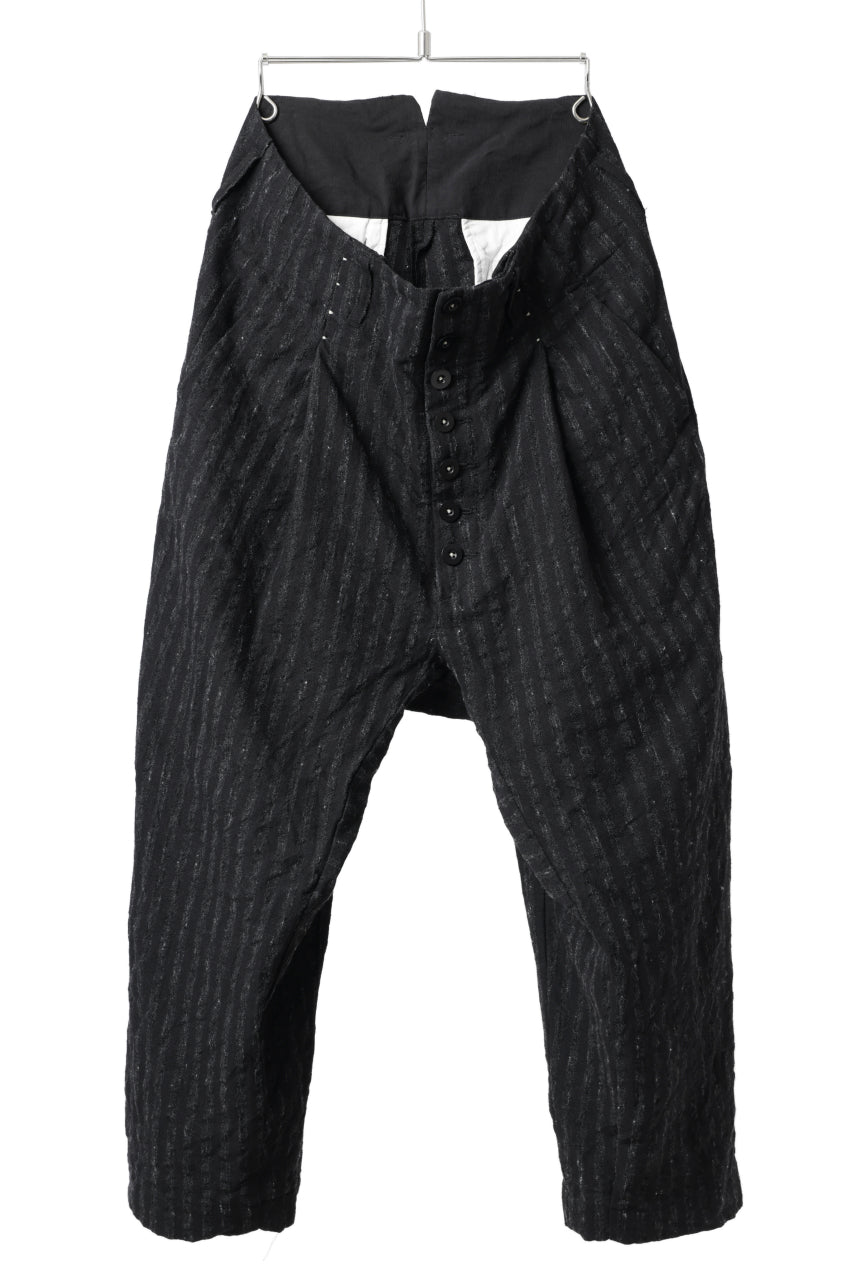 画像をギャラリービューアに読み込む, KLASICA SABRON CONSTRUCTED TROUSERS / LIGHT WEIGHT BLUR STRIPES (INK BLACK)