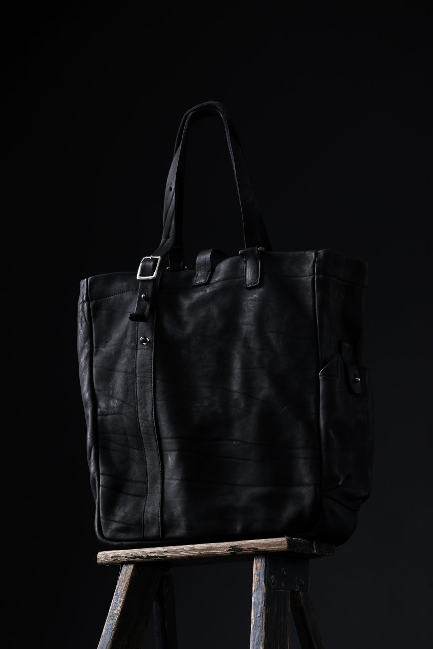 Load image into Gallery viewer, ISAMU KATAYAMA BACKLASH TOTE BAG / DOUBLE SHOULDER OBJECT DYED (BLACK) ※