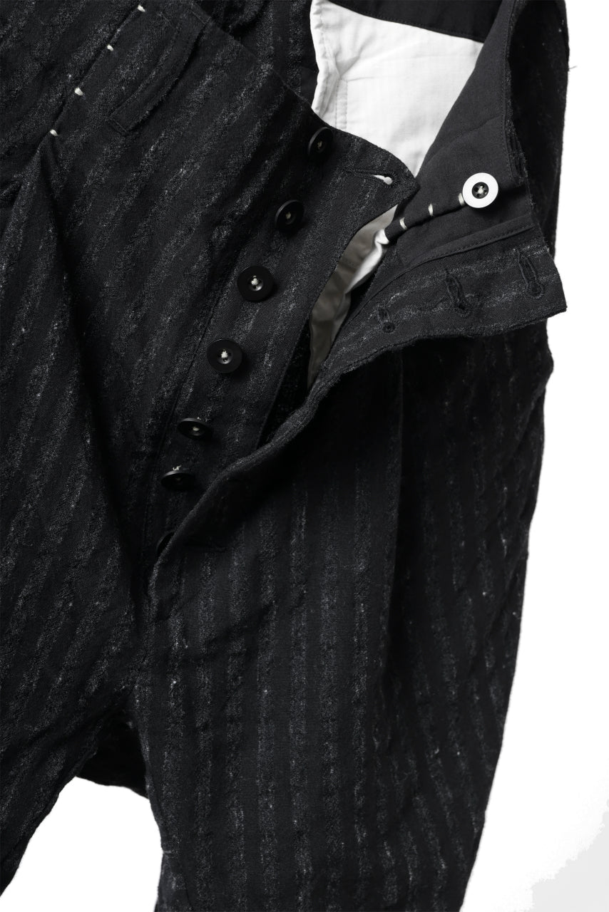画像をギャラリービューアに読み込む, KLASICA SABRON CONSTRUCTED TROUSERS / LIGHT WEIGHT BLUR STRIPES (INK BLACK)