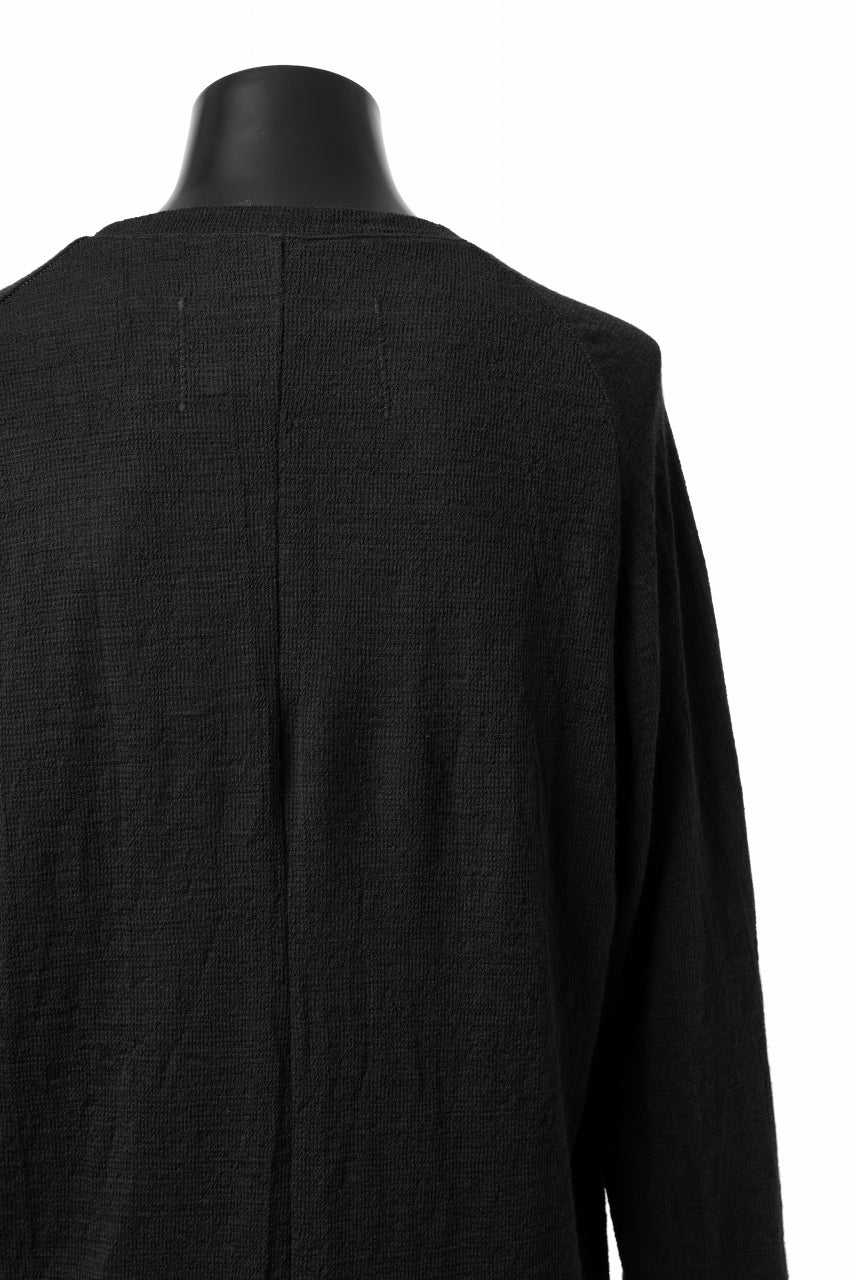 画像をギャラリービューアに読み込む, KLASICA D'ARCY RAGLAN REGULAR FIT PULL / JACQUARD KNIT JERSEY (BLACK x BLACK)