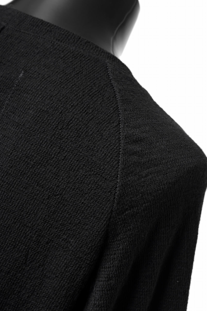 画像をギャラリービューアに読み込む, KLASICA D'ARCY RAGLAN REGULAR FIT PULL / JACQUARD KNIT JERSEY (BLACK x BLACK)