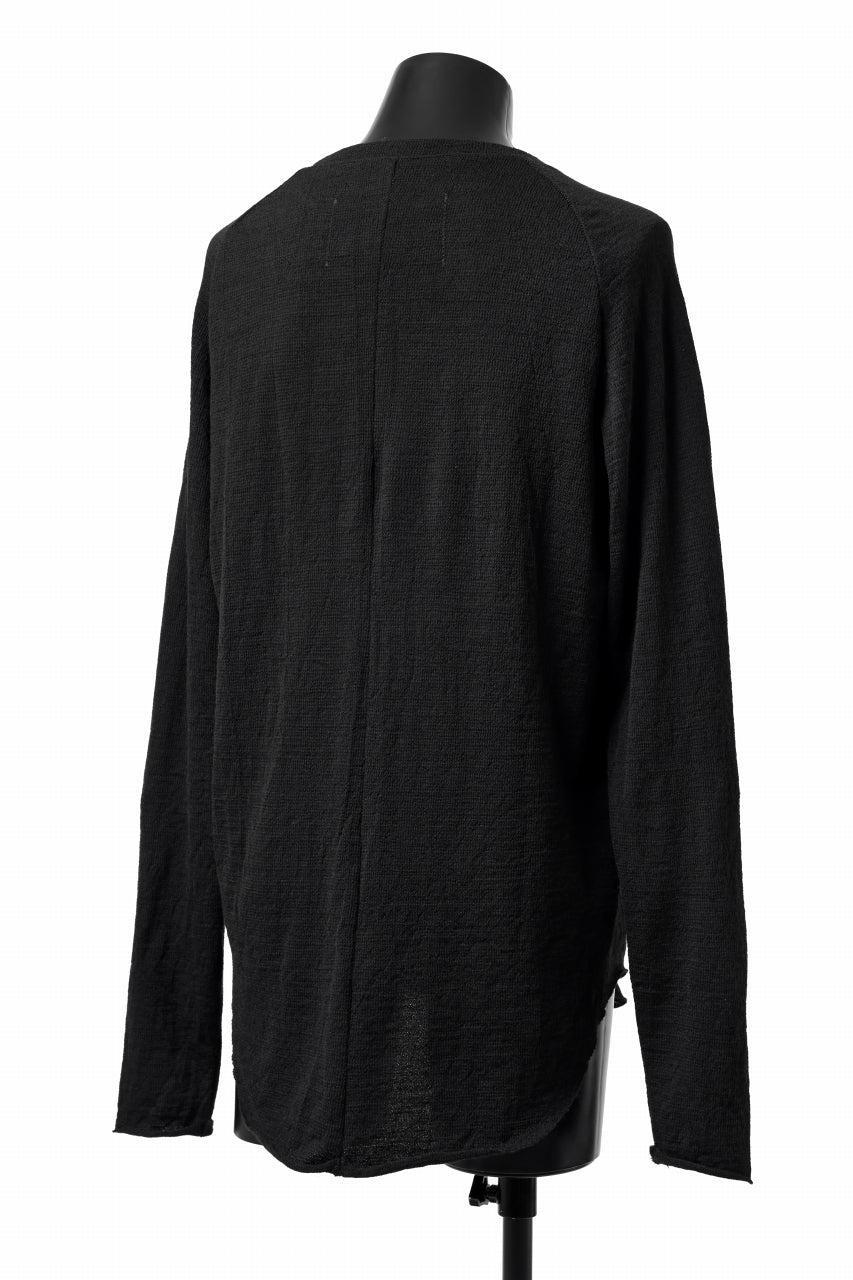画像をギャラリービューアに読み込む, KLASICA D'ARCY RAGLAN REGULAR FIT PULL / JACQUARD KNIT JERSEY (BLACK x BLACK)