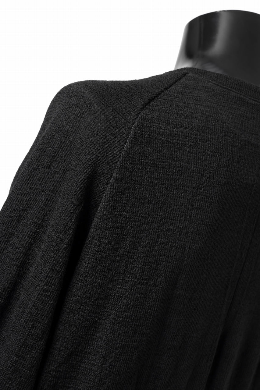 画像をギャラリービューアに読み込む, KLASICA D'ARCY RAGLAN REGULAR FIT PULL / JACQUARD KNIT JERSEY (BLACK x BLACK)