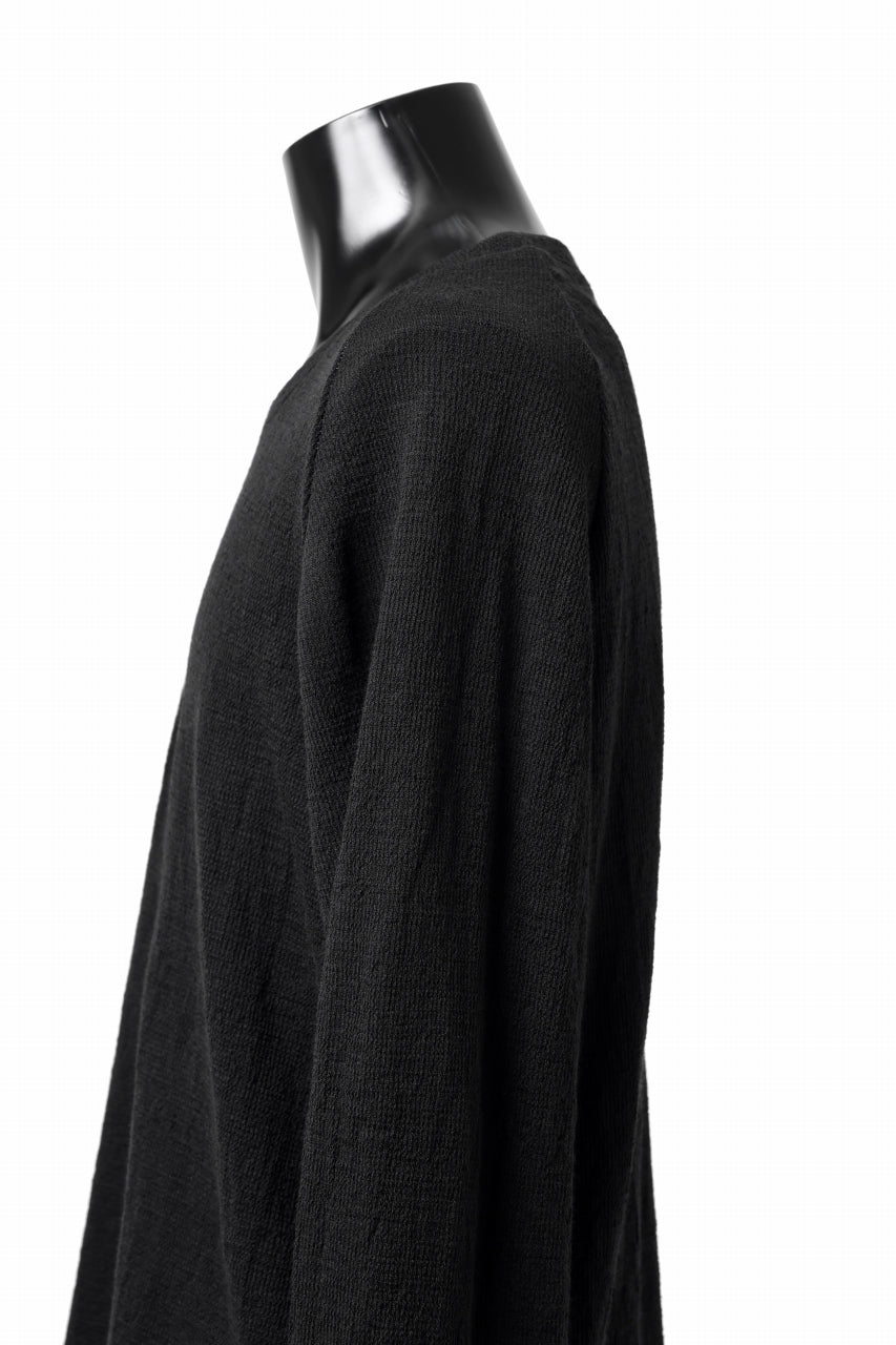 画像をギャラリービューアに読み込む, KLASICA D'ARCY RAGLAN REGULAR FIT PULL / JACQUARD KNIT JERSEY (BLACK x BLACK)