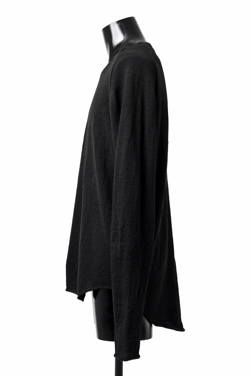 画像をギャラリービューアに読み込む, KLASICA D'ARCY RAGLAN REGULAR FIT PULL / JACQUARD KNIT JERSEY (BLACK x BLACK)