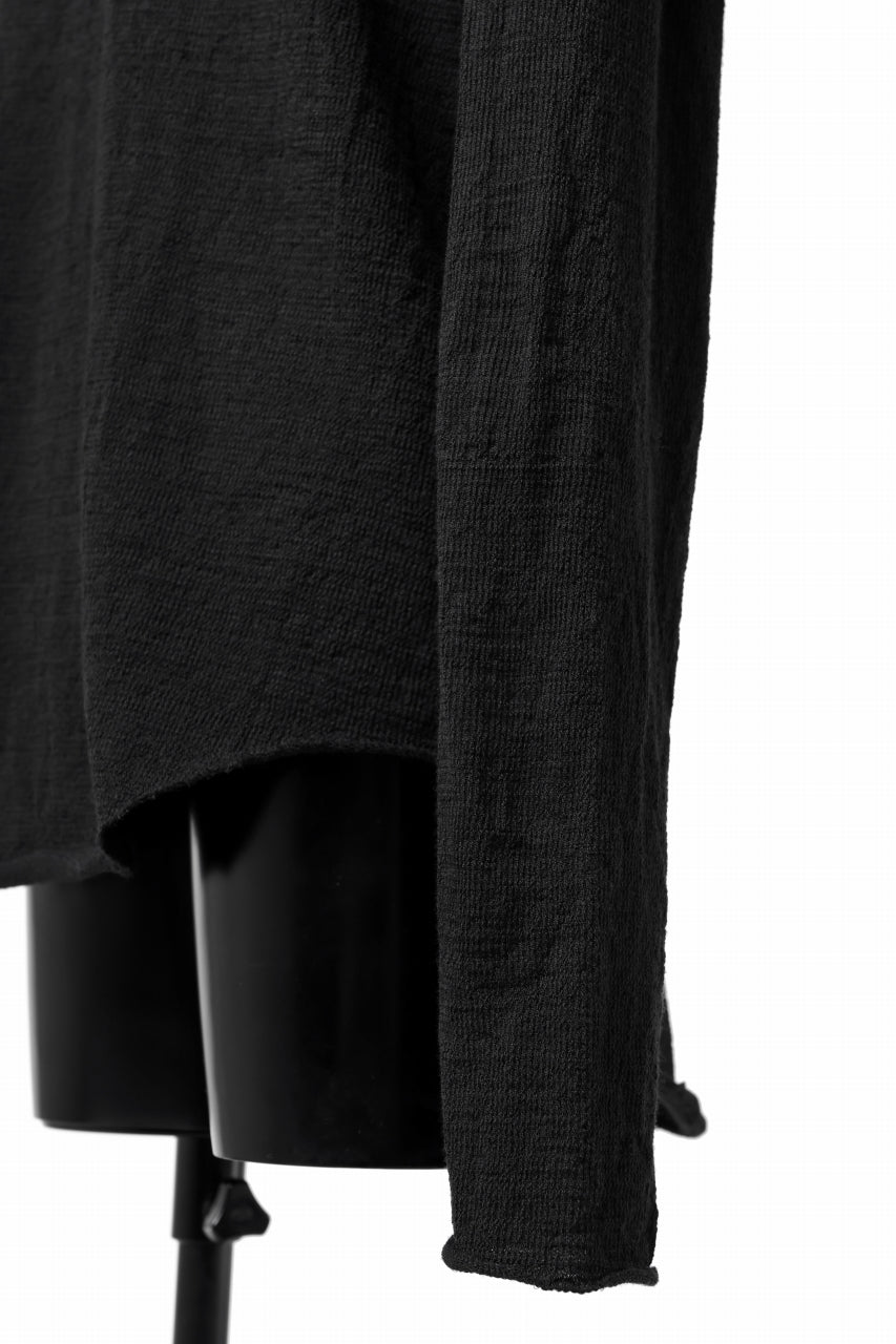 画像をギャラリービューアに読み込む, KLASICA D'ARCY RAGLAN REGULAR FIT PULL / JACQUARD KNIT JERSEY (BLACK x BLACK)