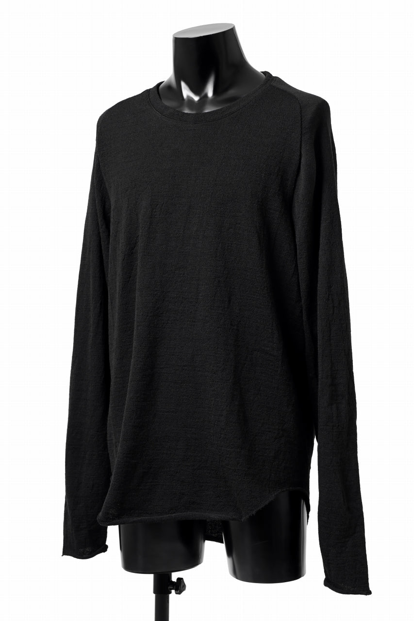 画像をギャラリービューアに読み込む, KLASICA D'ARCY RAGLAN REGULAR FIT PULL / JACQUARD KNIT JERSEY (BLACK x BLACK)