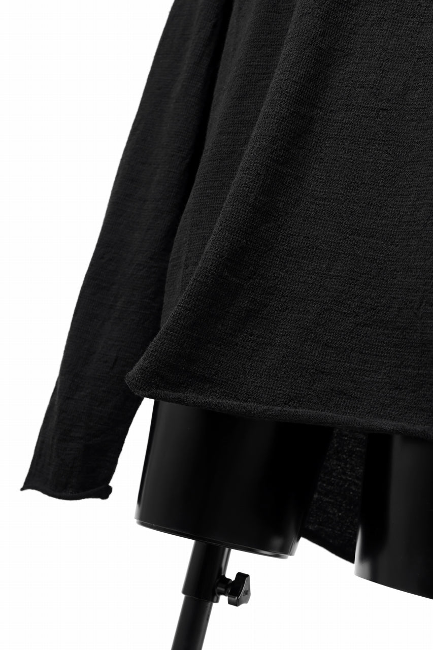 画像をギャラリービューアに読み込む, KLASICA D'ARCY RAGLAN REGULAR FIT PULL / JACQUARD KNIT JERSEY (BLACK x BLACK)