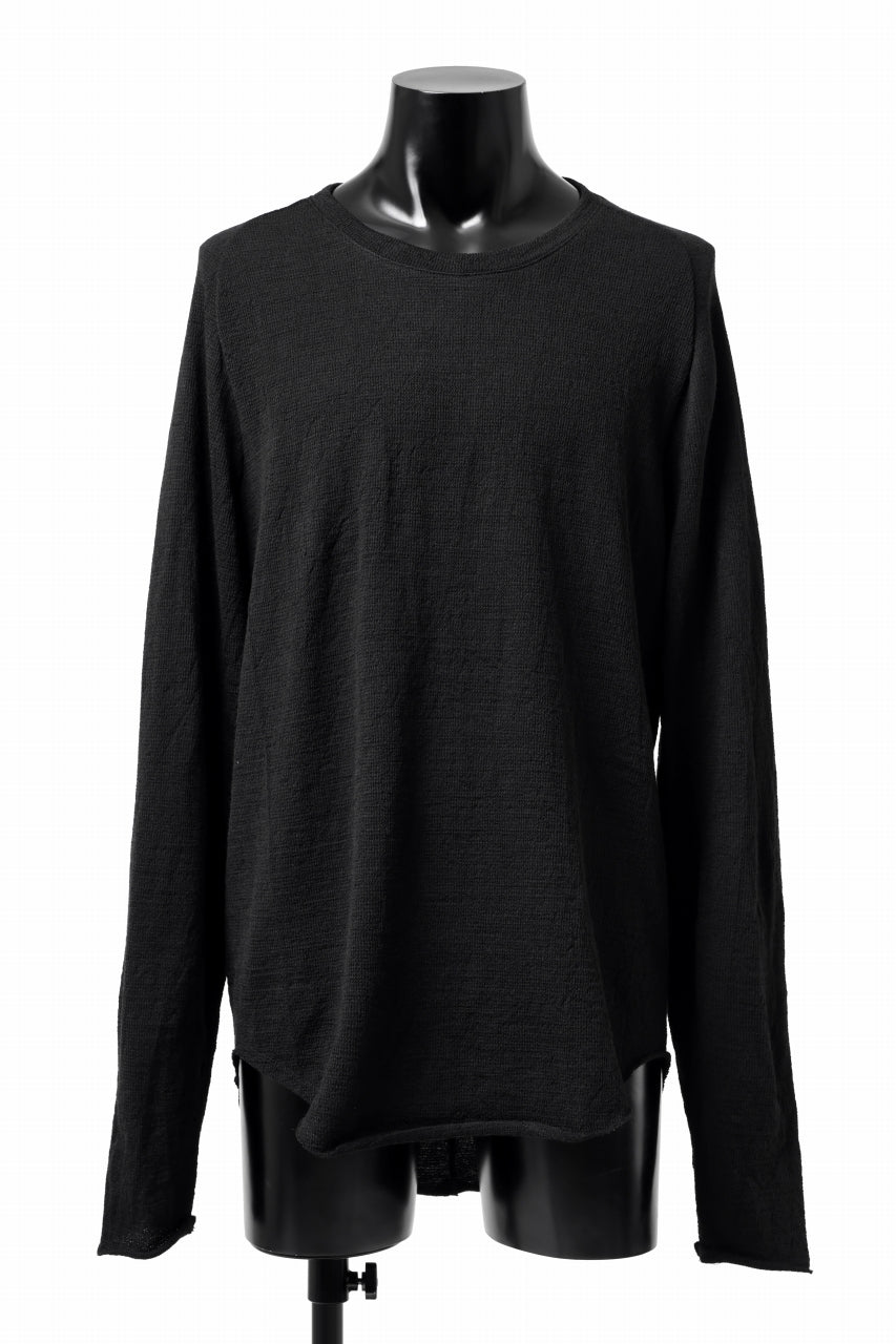 画像をギャラリービューアに読み込む, KLASICA D'ARCY RAGLAN REGULAR FIT PULL / JACQUARD KNIT JERSEY (BLACK x BLACK)
