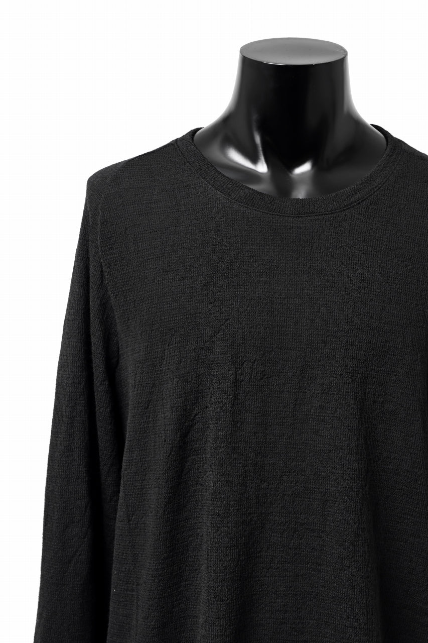 画像をギャラリービューアに読み込む, KLASICA D'ARCY RAGLAN REGULAR FIT PULL / JACQUARD KNIT JERSEY (BLACK x BLACK)