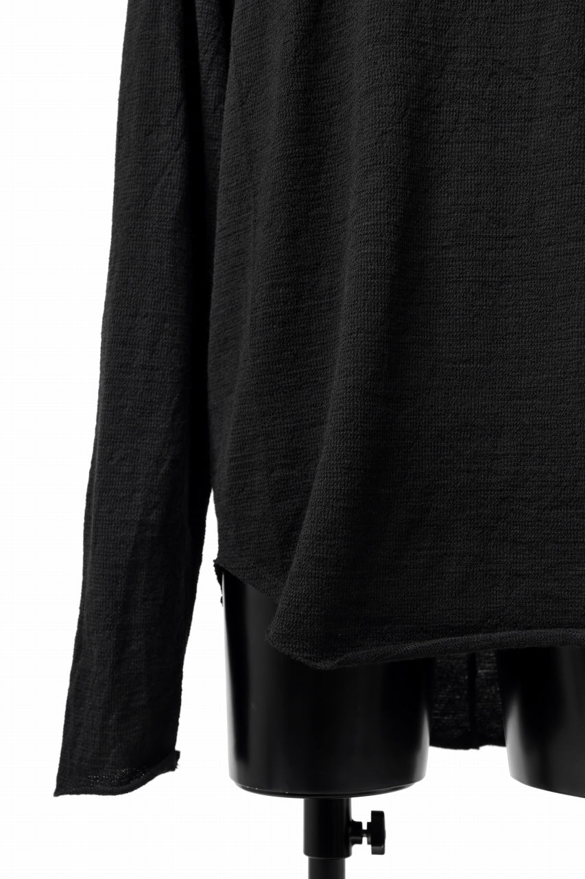 画像をギャラリービューアに読み込む, KLASICA D'ARCY RAGLAN REGULAR FIT PULL / JACQUARD KNIT JERSEY (BLACK x BLACK)