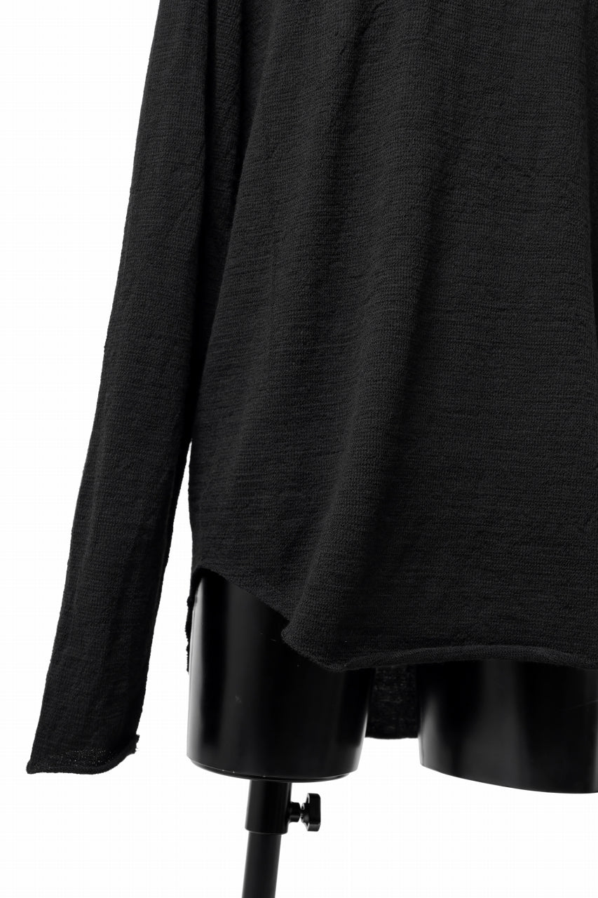 画像をギャラリービューアに読み込む, KLASICA D'ARCY RAGLAN REGULAR FIT PULL / JACQUARD KNIT JERSEY (BLACK x BLACK)