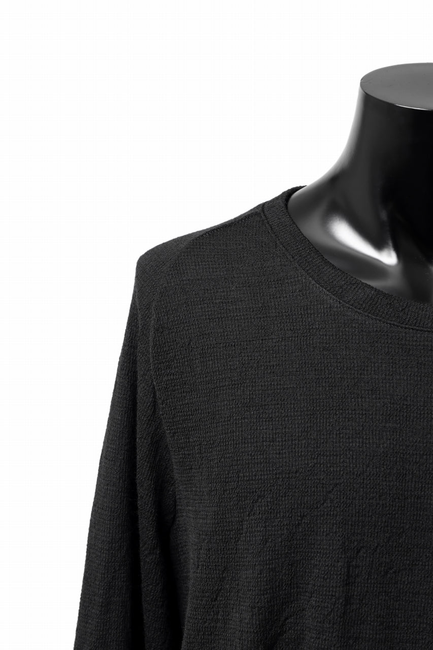 画像をギャラリービューアに読み込む, KLASICA D'ARCY RAGLAN REGULAR FIT PULL / JACQUARD KNIT JERSEY (BLACK x BLACK)
