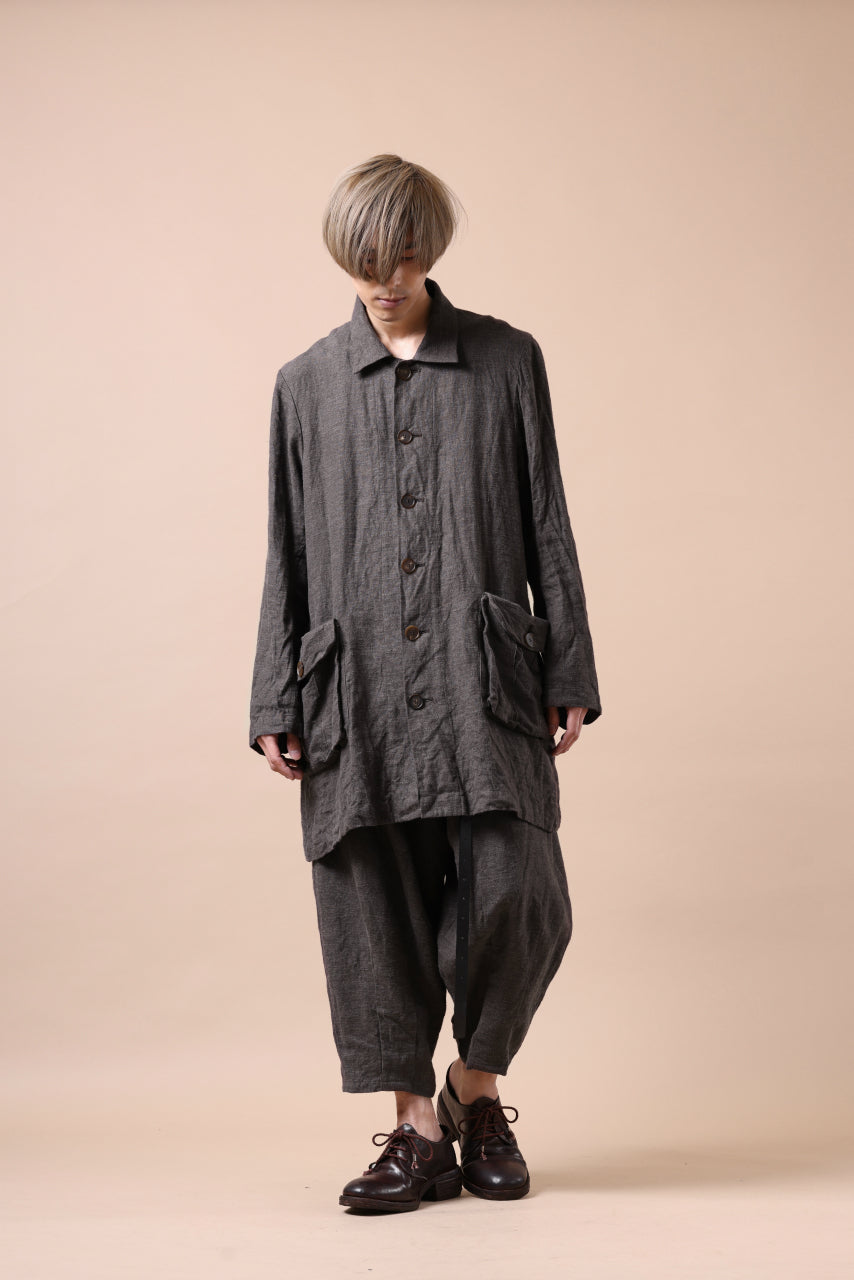 画像をギャラリービューアに読み込む, YUTA MATSUOKA work shirt jacket / brushed linen canvas (brown)