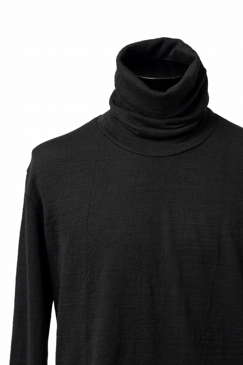 画像をギャラリービューアに読み込む, KLASICA SMOKE SMOOTH TURTLE NECK PULL / JACQUARD KNIT JERSEY (BLACK)