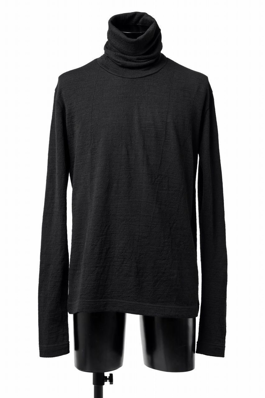 画像をギャラリービューアに読み込む, KLASICA SMOKE SMOOTH TURTLE NECK PULL / JACQUARD KNIT JERSEY (BLACK)
