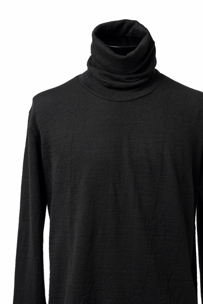 画像をギャラリービューアに読み込む, KLASICA SMOKE SMOOTH TURTLE NECK PULL / JACQUARD KNIT JERSEY (BLACK)