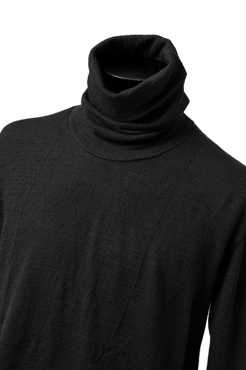 画像をギャラリービューアに読み込む, KLASICA SMOKE SMOOTH TURTLE NECK PULL / JACQUARD KNIT JERSEY (BLACK)