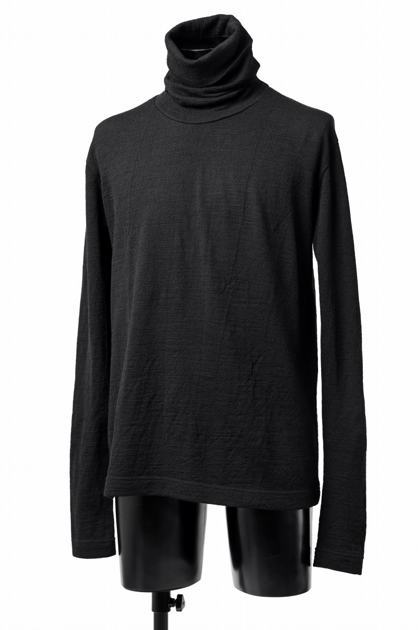 画像をギャラリービューアに読み込む, KLASICA SMOKE SMOOTH TURTLE NECK PULL / JACQUARD KNIT JERSEY (BLACK)