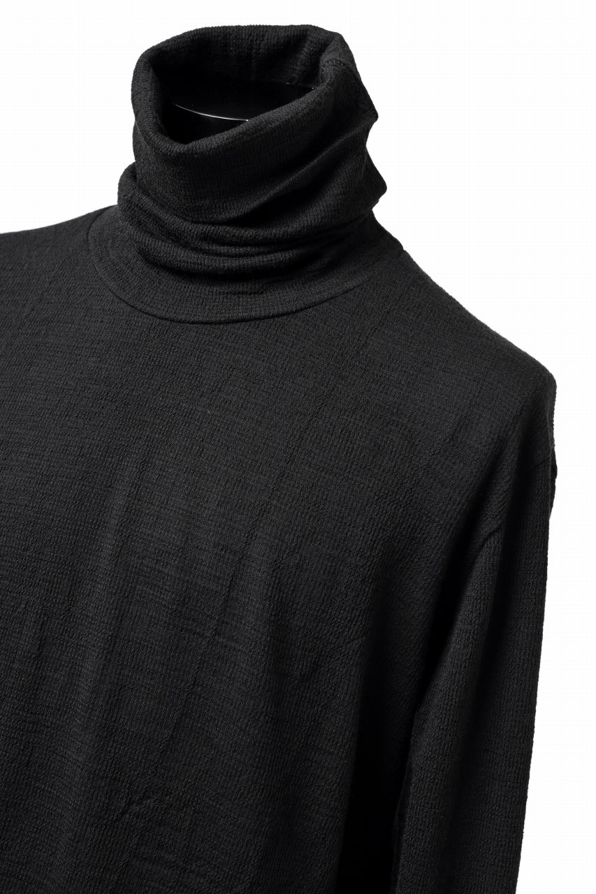 画像をギャラリービューアに読み込む, KLASICA SMOKE SMOOTH TURTLE NECK PULL / JACQUARD KNIT JERSEY (BLACK)