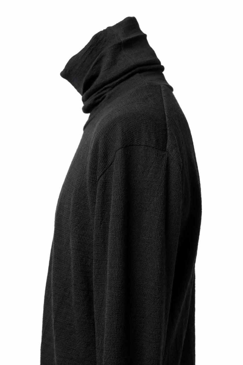画像をギャラリービューアに読み込む, KLASICA SMOKE SMOOTH TURTLE NECK PULL / JACQUARD KNIT JERSEY (BLACK)