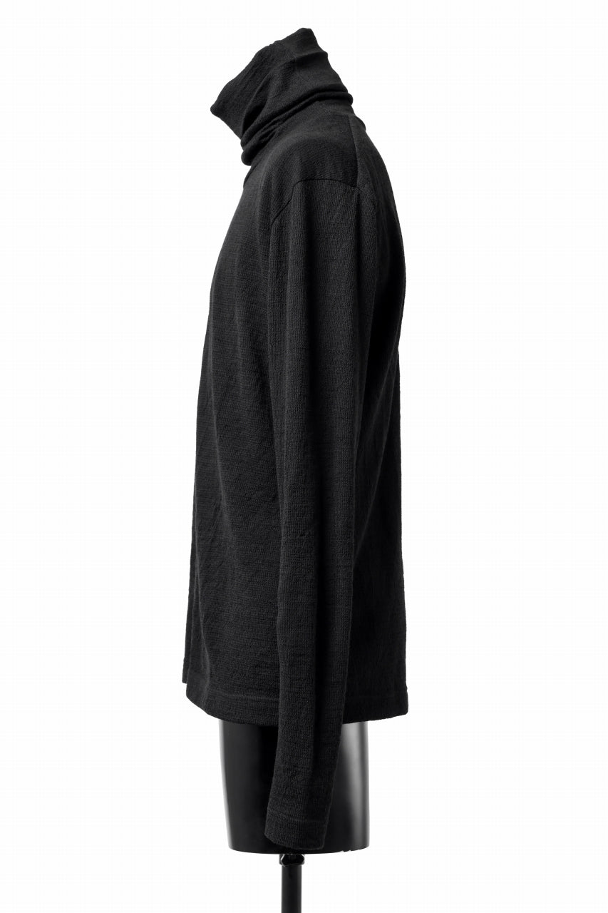 画像をギャラリービューアに読み込む, KLASICA SMOKE SMOOTH TURTLE NECK PULL / JACQUARD KNIT JERSEY (BLACK)