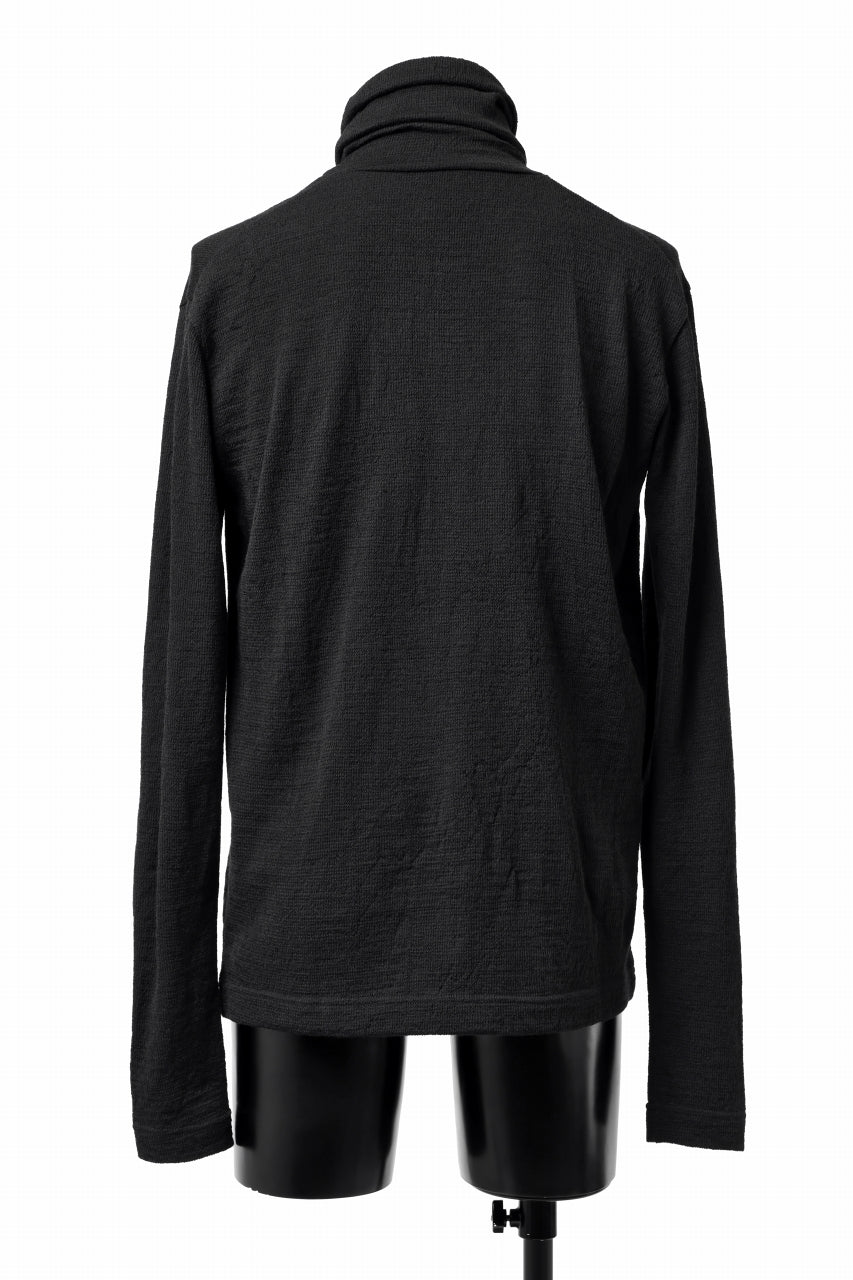 画像をギャラリービューアに読み込む, KLASICA SMOKE SMOOTH TURTLE NECK PULL / JACQUARD KNIT JERSEY (BLACK)