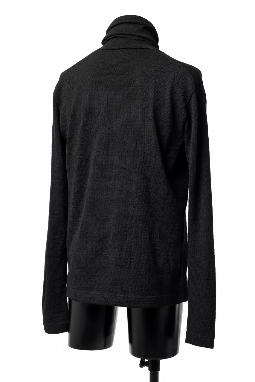 画像をギャラリービューアに読み込む, KLASICA SMOKE SMOOTH TURTLE NECK PULL / JACQUARD KNIT JERSEY (BLACK)