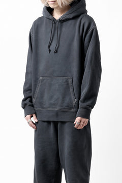 画像をギャラリービューアに読み込む, DEFORMATER.® THREE PROCESSING SWEAT HOODIE - DYED/BIO/FROST EFFECT (VINTAGE BLACK)