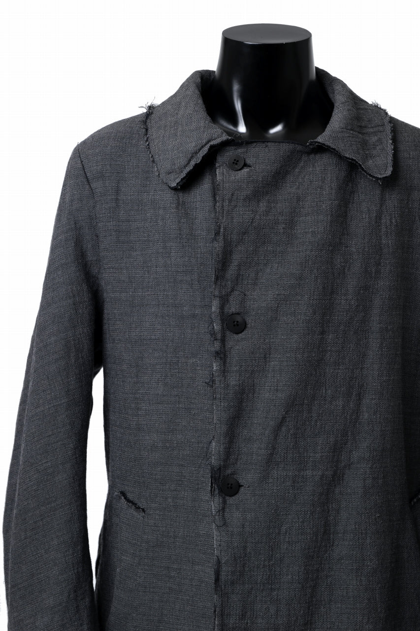 画像をギャラリービューアに読み込む, daub OFFICERS OVER COAT / VIRGIN WOOL + METALLIC FIBER (DARK GREY)