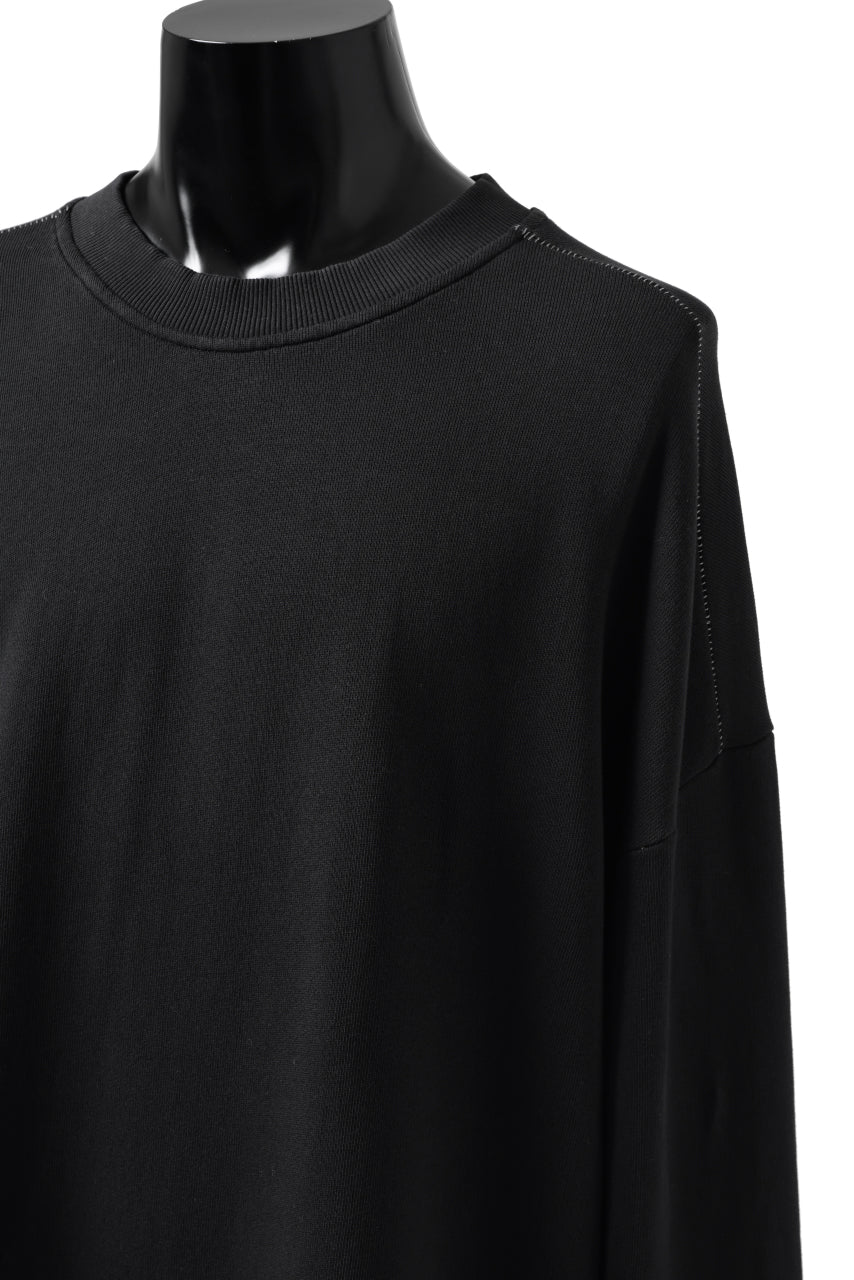 画像をギャラリービューアに読み込む, thomkrom OVERLOCKED RELAX L/S TOPS / FRENCH TERRY ORGANIC (BLACK)