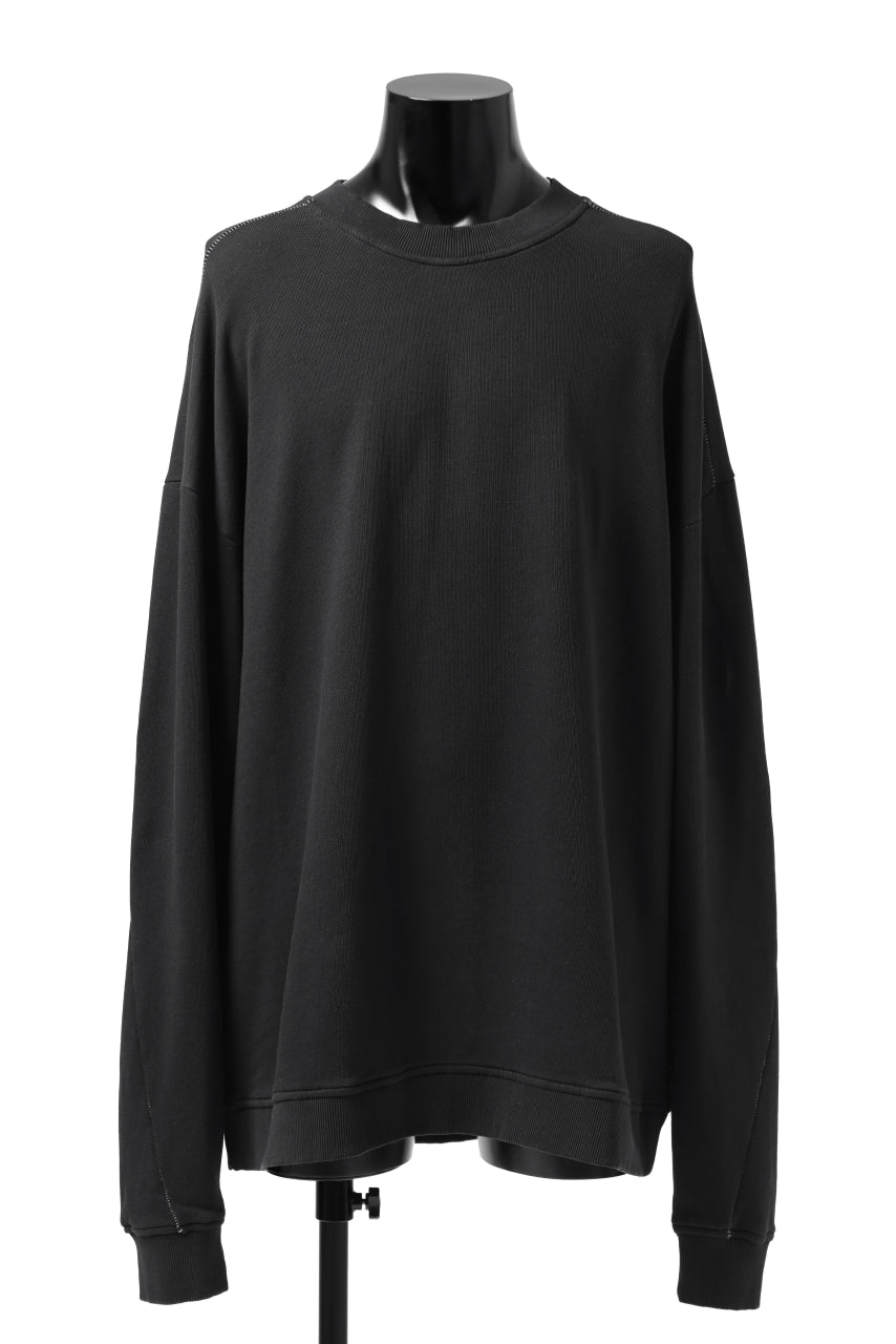 画像をギャラリービューアに読み込む, thomkrom OVERLOCKED RELAX L/S TOPS / FRENCH TERRY ORGANIC (BLACK)